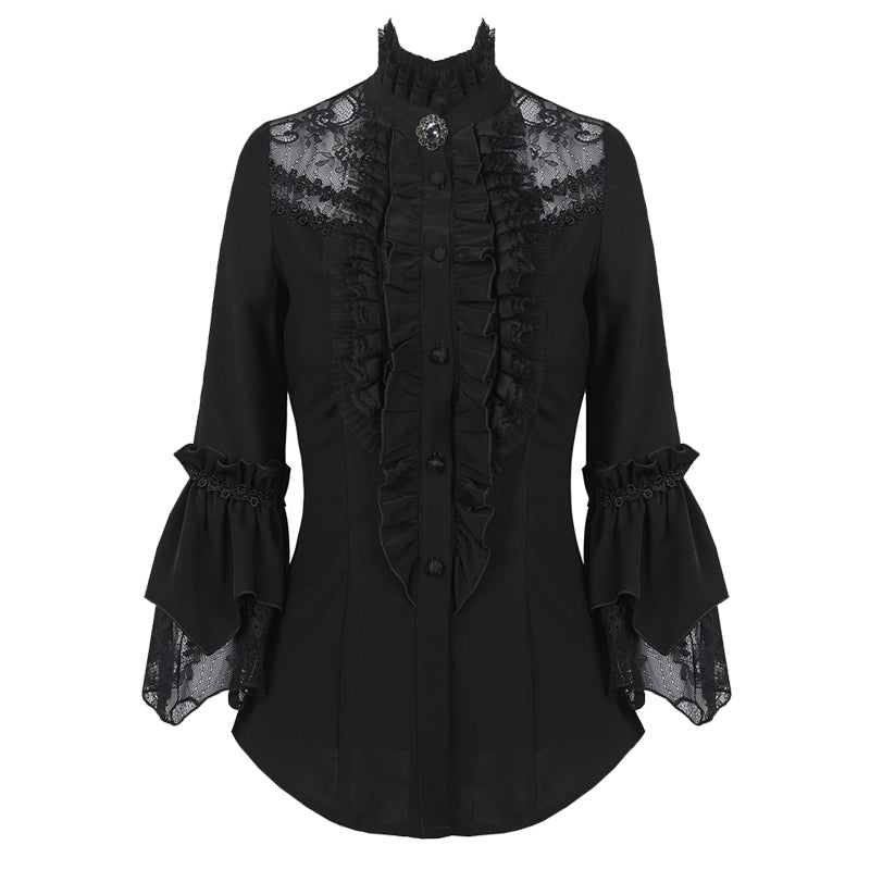 熱販売 lappartement 黒 Blouse Romantic シャツ/ブラウス(七分/長袖