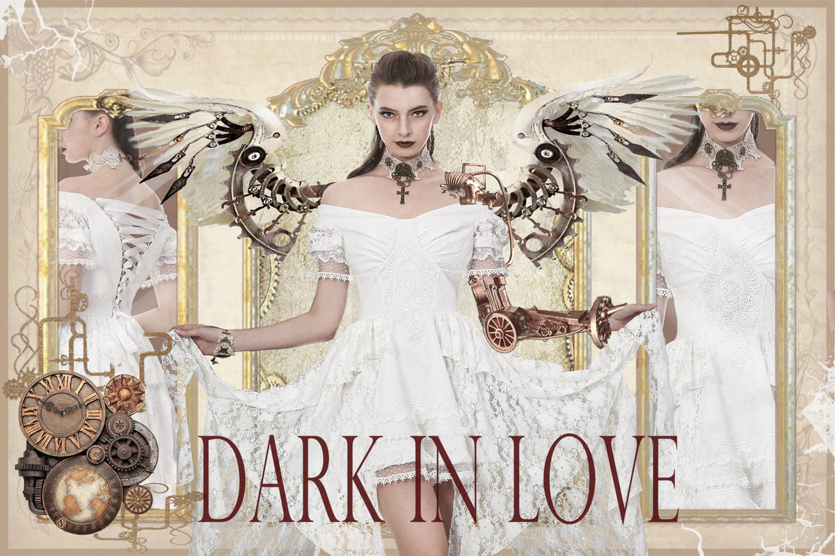 Dark In Love - Gothic Punk Ghost Crop Black - Top