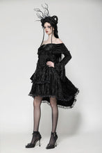 Load image into Gallery viewer, Elegant Gothic Cross Embroidered Velvet Dress DW1037