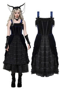 Indigo gothic lolita party doll dress DW1065