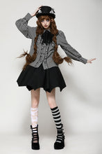 Load image into Gallery viewer, Dark lolita striped skull blouse IW116