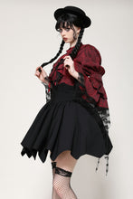 Load image into Gallery viewer, Gothic red inferno distressed frilly blouse IW119