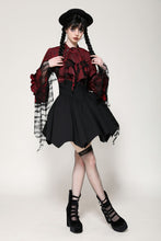 Load image into Gallery viewer, Gothic red inferno distressed frilly blouse IW119