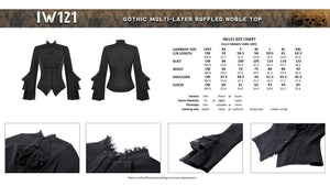 Gothic multi-Layer ruffled noble Top IW121