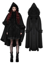 Load image into Gallery viewer, Gothic faux fur double-sided long coat with large hood JW275