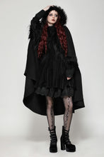 Load image into Gallery viewer, Gothic faux fur double-sided long coat with large hood JW275