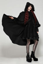 Load image into Gallery viewer, Gothic faux fur double-sided long coat with large hood JW275