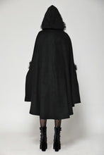 Load image into Gallery viewer, Gothic faux fur double-sided long coat with large hood JW275