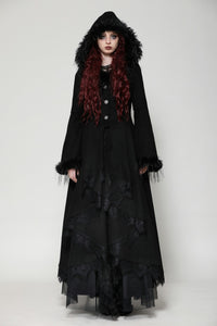 Romantic gothic plush hem coat with grand skirt JW282