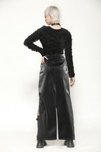 Load image into Gallery viewer, Punk black leather bodycon split skirt KW370