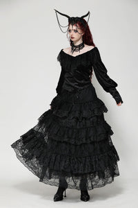 Gothic princess rose layered tulle cake skirt KW372