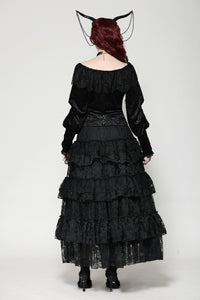 Gothic princess rose layered tulle cake skirt KW372