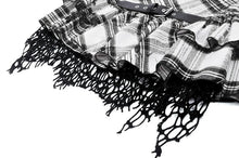 Load image into Gallery viewer, Punk Black and White Checkered Asymmetrical Messy Net Skirt KW373