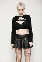 Load image into Gallery viewer, Punk Sassy Girl black PU leather low-waisted skirt KW375