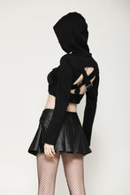 Load image into Gallery viewer, Punk Sassy Girl black PU leather low-waisted skirt KW375