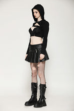 Load image into Gallery viewer, Punk Sassy Girl black PU leather low-waisted skirt KW375