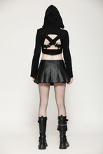 Load image into Gallery viewer, Punk Sassy Girl black PU leather low-waisted skirt KW375