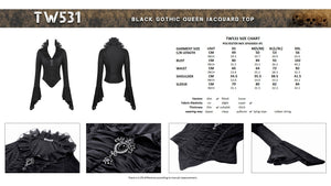 Black gothic queen jacquard top TW531