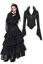 Load image into Gallery viewer, Black gothic queen jacquard top TW531