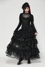 Load image into Gallery viewer, Gothic embroidered puff sleeve top TW604