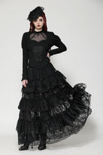 Load image into Gallery viewer, Gothic embroidered puff sleeve top TW604