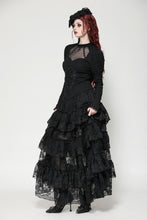 Load image into Gallery viewer, Gothic embroidered puff sleeve top TW604