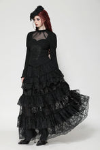 Load image into Gallery viewer, Gothic embroidered puff sleeve top TW604