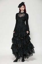 Load image into Gallery viewer, Gothic embroidered puff sleeve top TW604