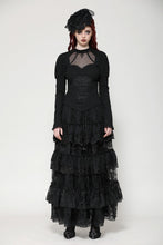 Load image into Gallery viewer, Gothic embroidered puff sleeve top TW604