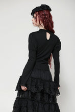 Load image into Gallery viewer, Gothic embroidered puff sleeve top TW604