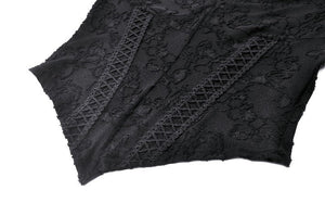 Gothic Romantic Lace Patchwork Bell-Sleeve Layered Cuff Top TW607