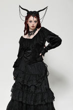 Load image into Gallery viewer, Black victorian jacquard velvet top TW609