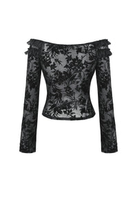 Gothic Sexy Off-Shoulder Velvet Lace Top TW611