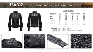 Gothic noble jacquard velvet top TW612