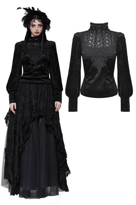 Gothic noble jacquard velvet top TW612