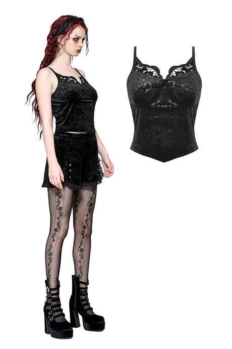 Dark Embossed Velvet Camisole TW628