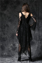 Load image into Gallery viewer, Gothic dress of ghost cocktail lace with button row DW053BK - Gothlolibeauty