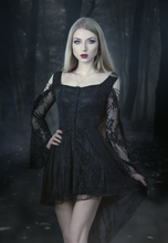 Load image into Gallery viewer, Gothic dress of ghost cocktail lace with button row DW053BK - Gothlolibeauty