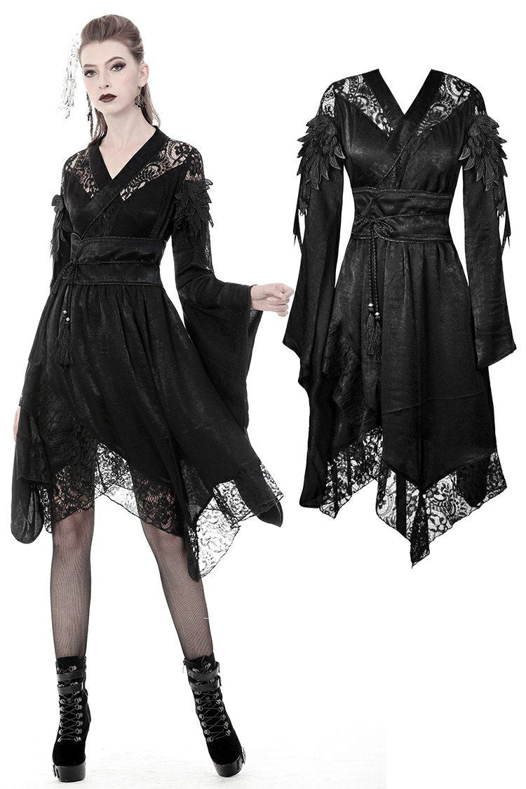 Gothic lace hollow shoulders kimono dress DW380 – DARK IN LOVE
