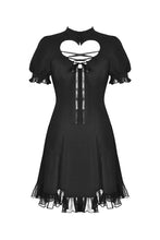 Load image into Gallery viewer, Gothic lolita hearted lace up midi dress DW389 - Gothlolibeauty