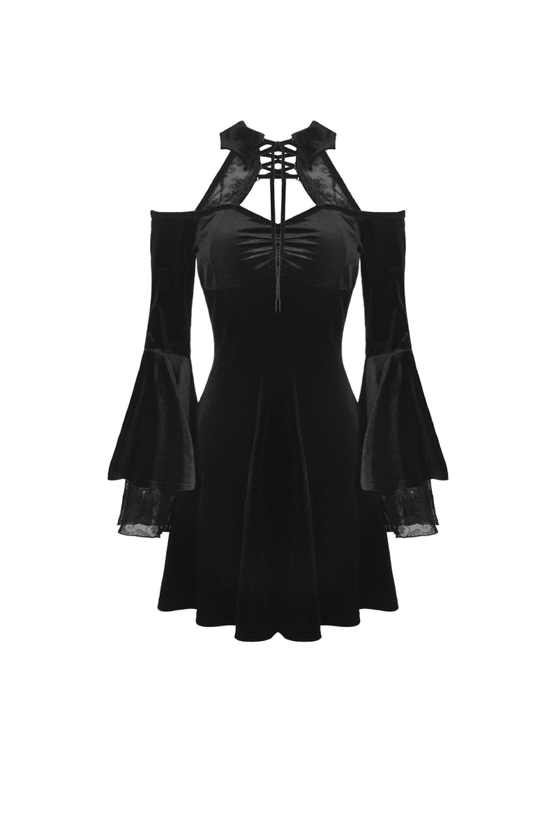 Gothic lace up collar velvet dress DW428 – DARK IN LOVE