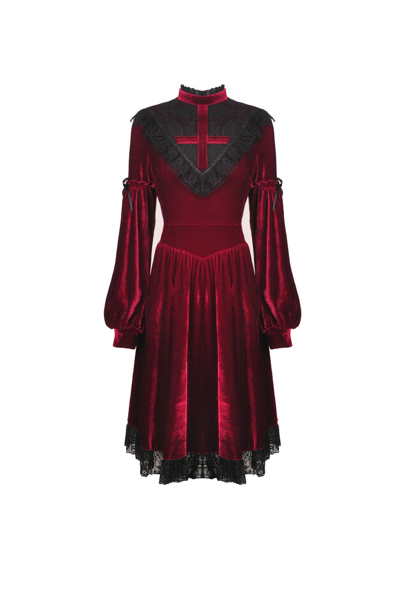 Gothic ghost blood cross velvet dress DW448 – DARK IN LOVE