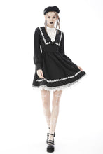 Load image into Gallery viewer, Gothic doll black white fake two pieces preppy dress DW572