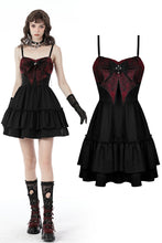 Load image into Gallery viewer, Gothic spider bow frilly strap dress DW671