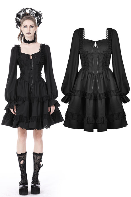 Dead doll rose trim frilly dress DW729