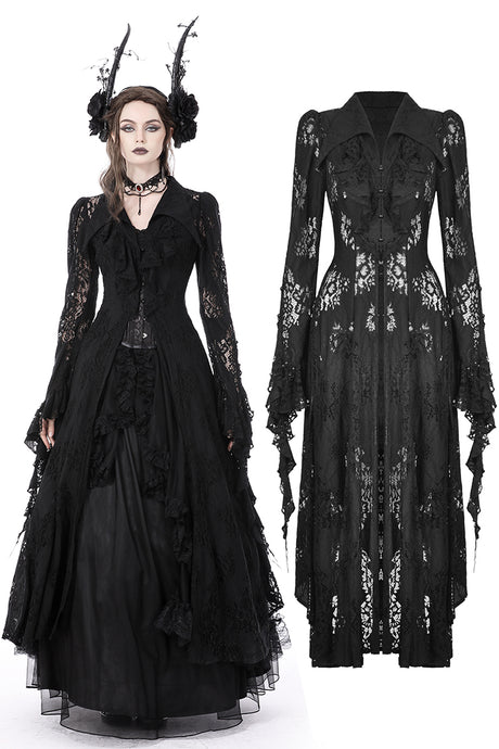 Gothic romantic hollow out sexy frilly lace dress DW734