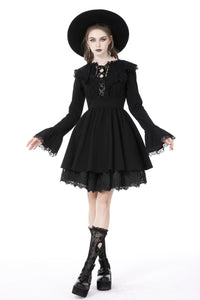 Pleated bat collar dress DW746