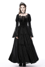 Load image into Gallery viewer, Gothic vintage gorgeous velvet-lace-splicing maxi dress DW751