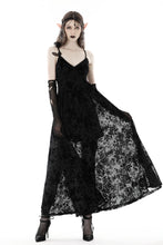 Load image into Gallery viewer, Gothic rose flocking maxi strap dress  DW867