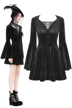 Load image into Gallery viewer, Gothic rose velvet big sleeve dress DW878